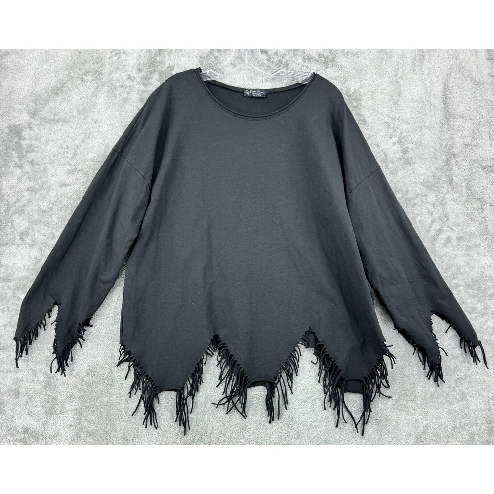 Bella Amore Blouse Womens XL Fringe Western Bohemian Witchy Vamp Whimsigoth Knit
